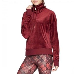 C9 Champion Women’s Size S Oversized Maroon Velour Half Zip Sweatshirt